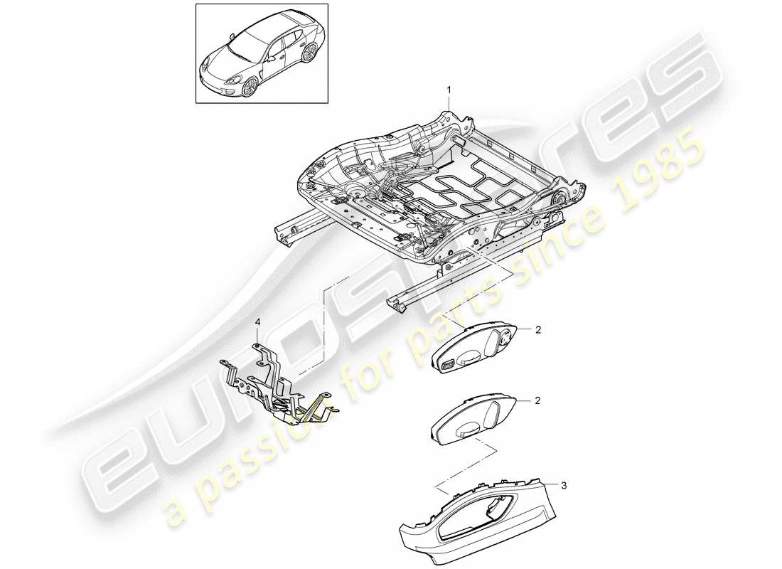 porsche 2016 (panamera 970) cadre de siège schéma des pièces
