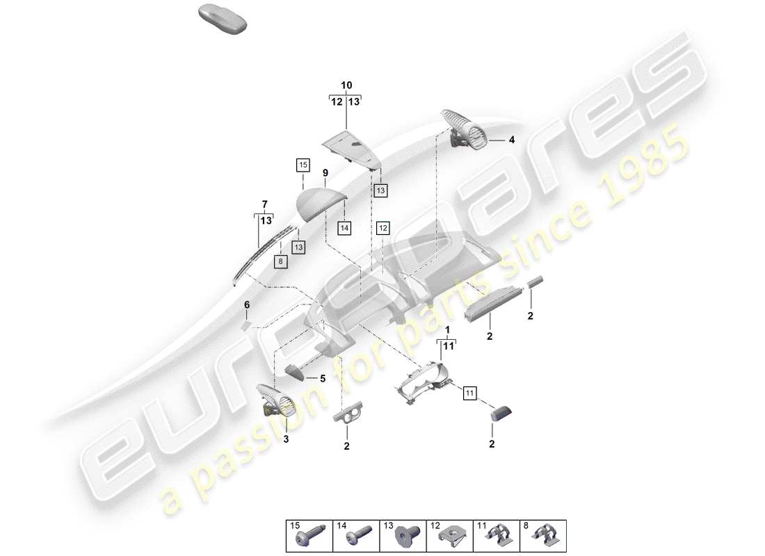 porsche 2020 (718 boxster spyder) accessoires schéma des pièces