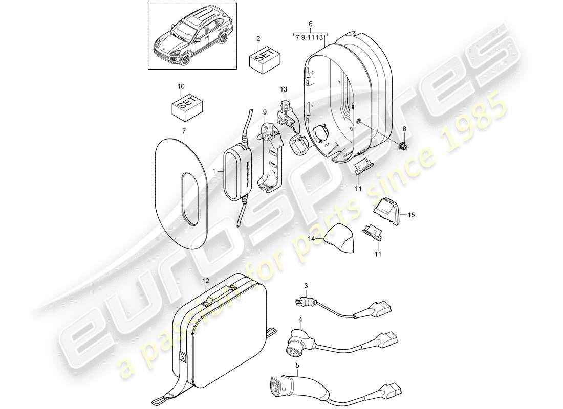 porsche 2011 (cayenne e2 92a) unité électronique schéma des pièces