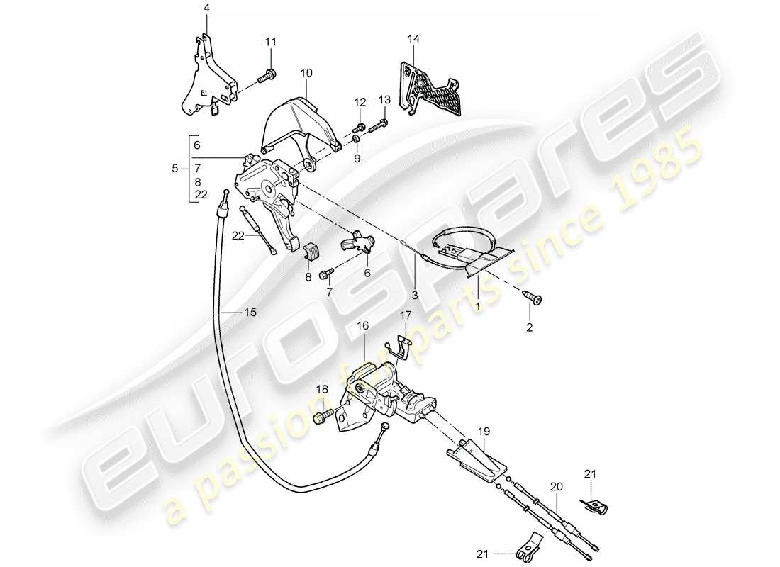 porsche 2010 (cayenne e1 9pa) fonctionnement à pied. frein de stationnement schéma des pièces