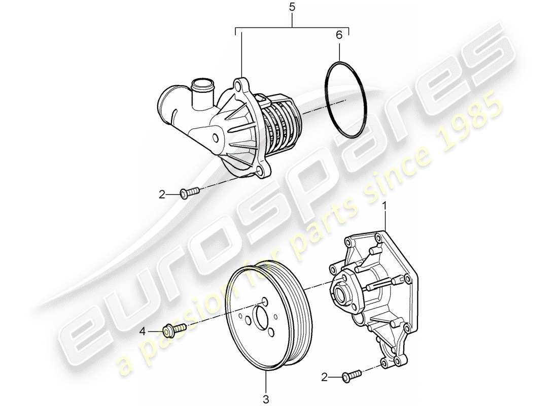 porsche 2010 (cayenne e1 9pa) pompe à eau schéma des pièces