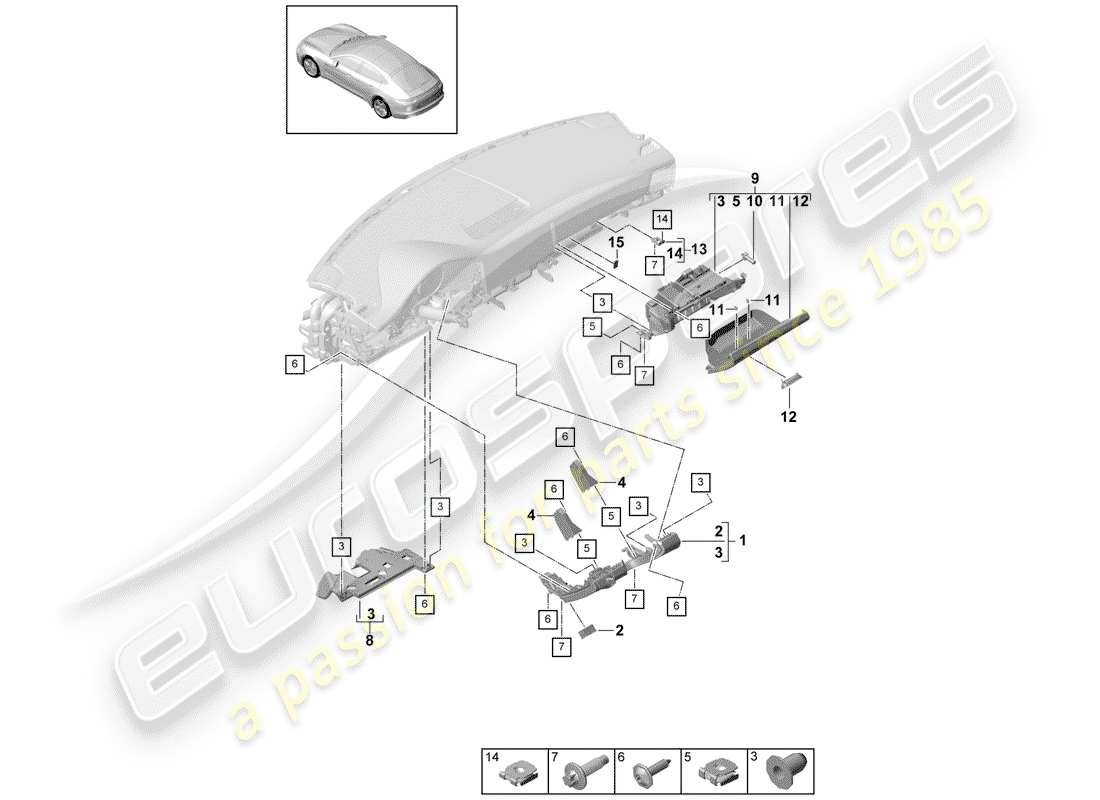 porsche 2020 (panamera 971-1) accessoires schéma des pièces