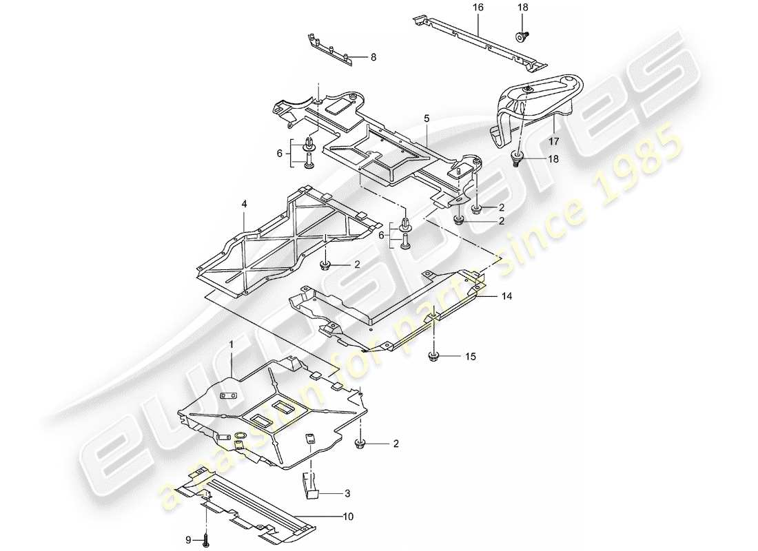 porsche 2001 (996 turbo / gt2) garniture - pour - sous-caisse schéma des pièces