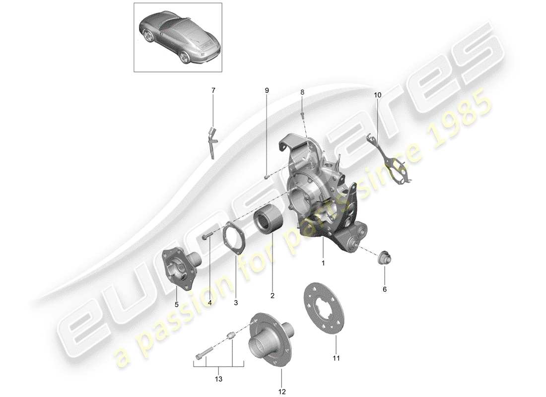 porsche 2012 (991-1) essieu arrière schéma des pièces