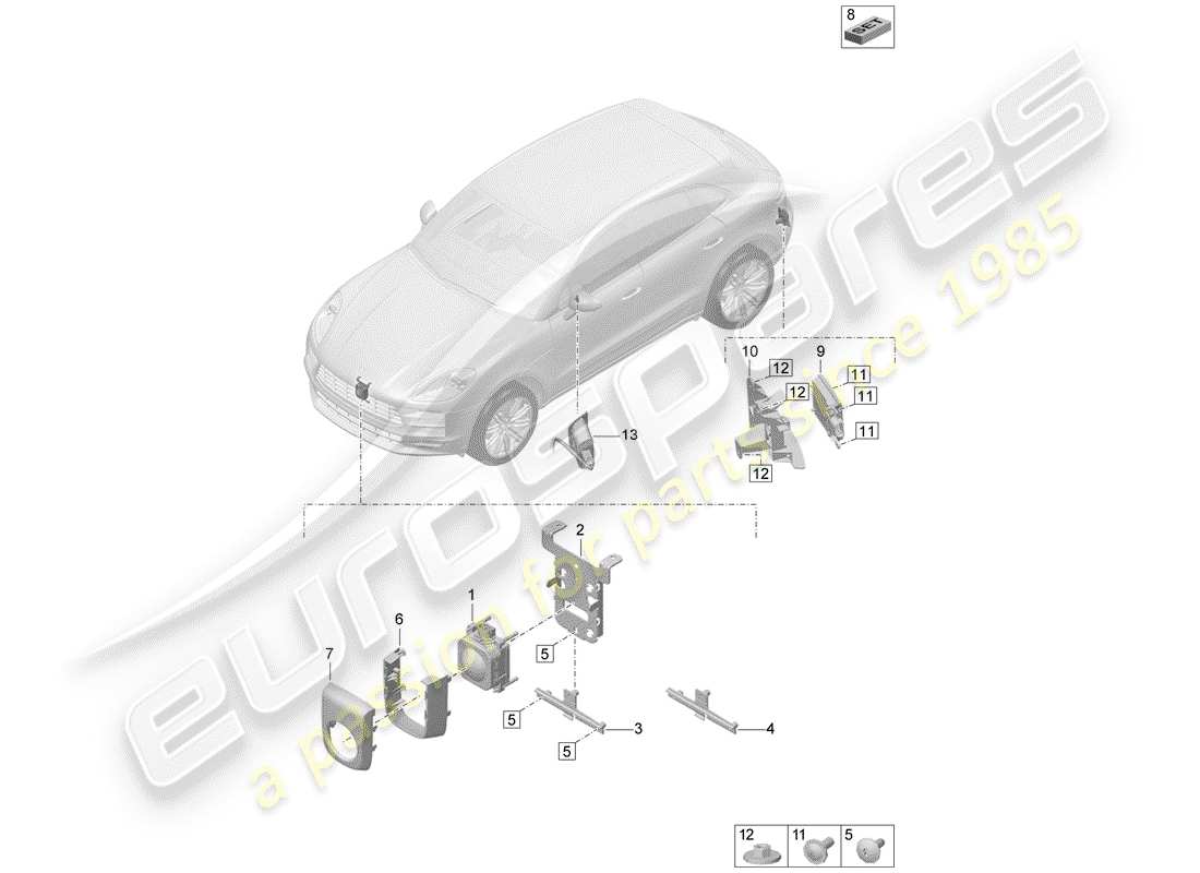 porsche 2019 (macan) système d'aide à la conduite schéma des pièces