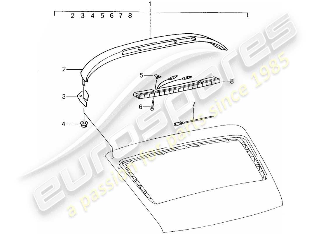 porsche 2012 (tequipment) feu stop supplémentaire schéma des pièces