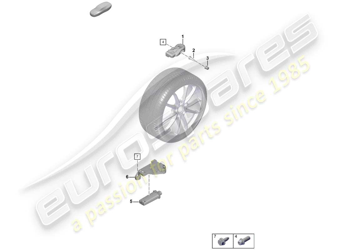 porsche boxster spyder (2019) système de contrôle de pression des pneus schéma des pièces