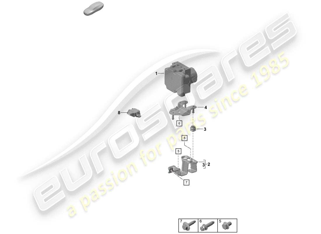 porsche 2020 (718 boxster spyder) unité hydraulique schéma des pièces