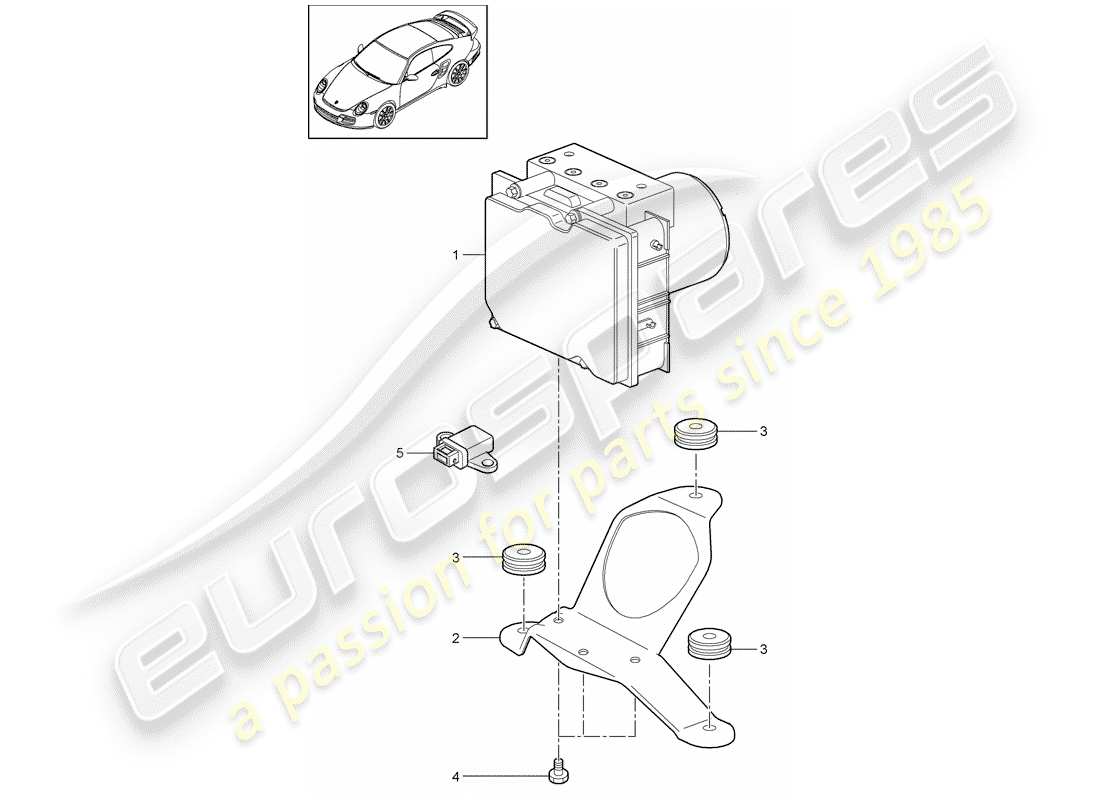 porsche 2011 (997-2 turbo / gt2 rs) unite hydraulique schéma des pièces