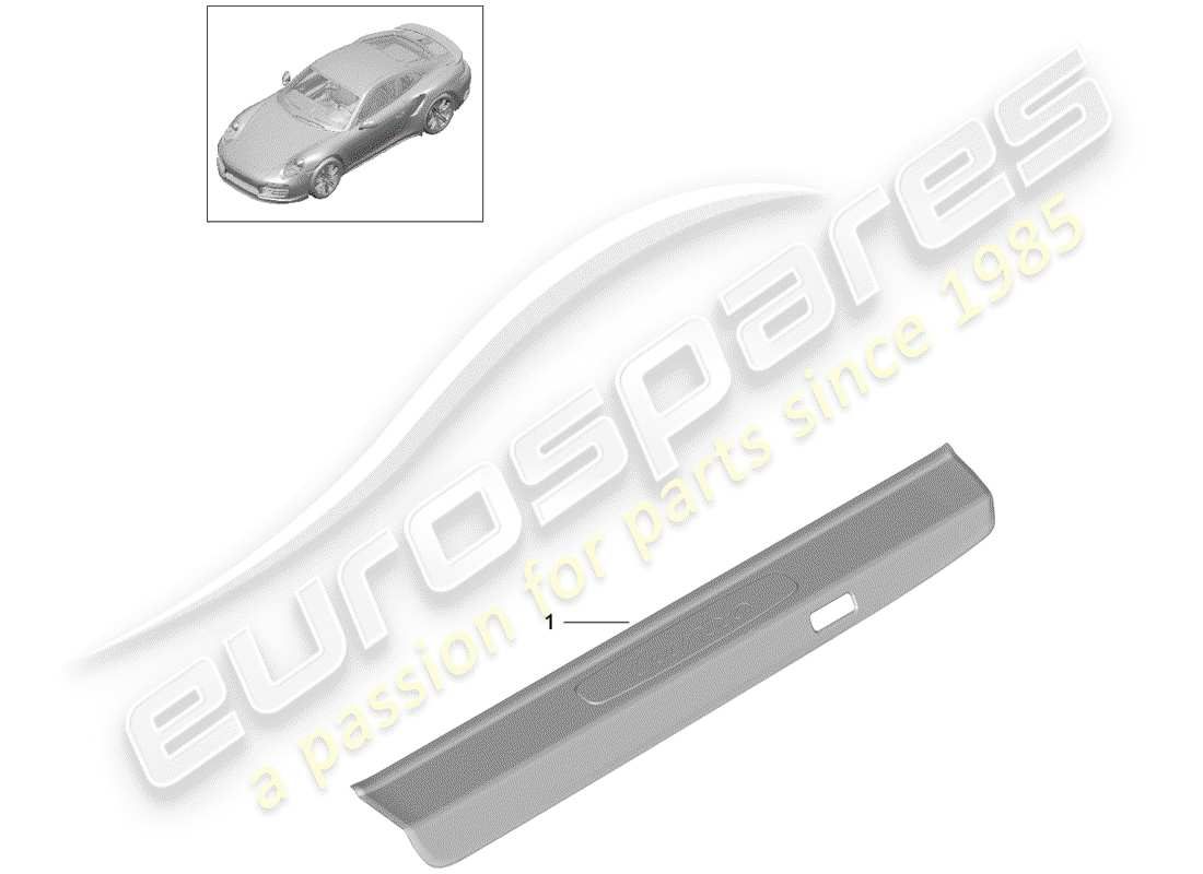 porsche 991 turbo (2017) plaque de seuil - panneau de seuil schéma des pièces