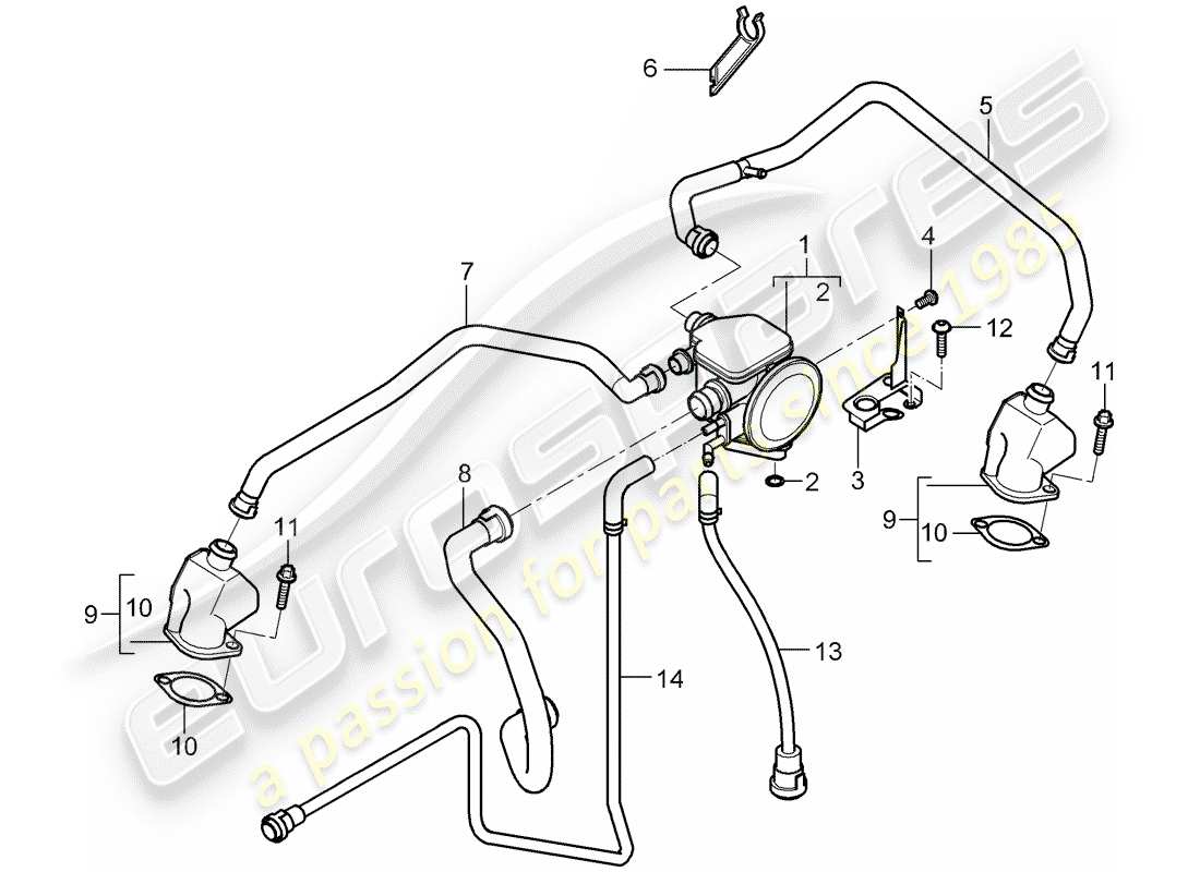 porsche 2007 (997-1) carter schéma des pièces