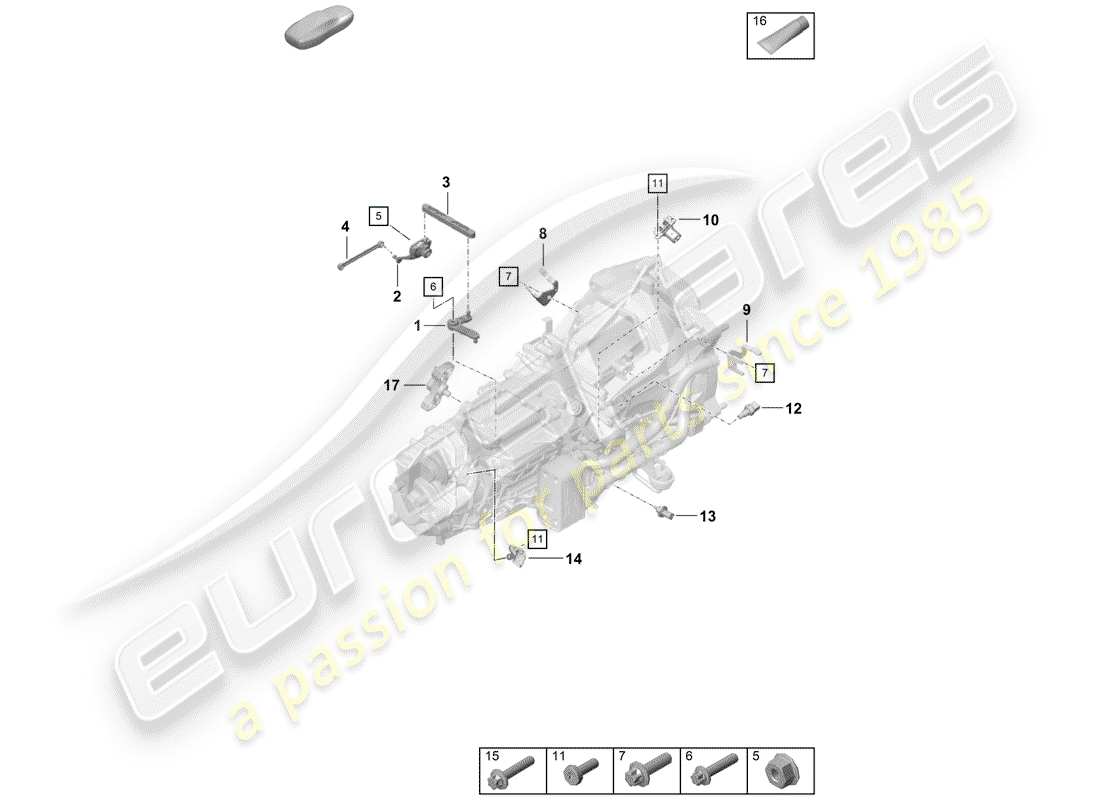 porsche 2020 (718 boxster spyder) boîte de vitesses manuelle schéma des pièces
