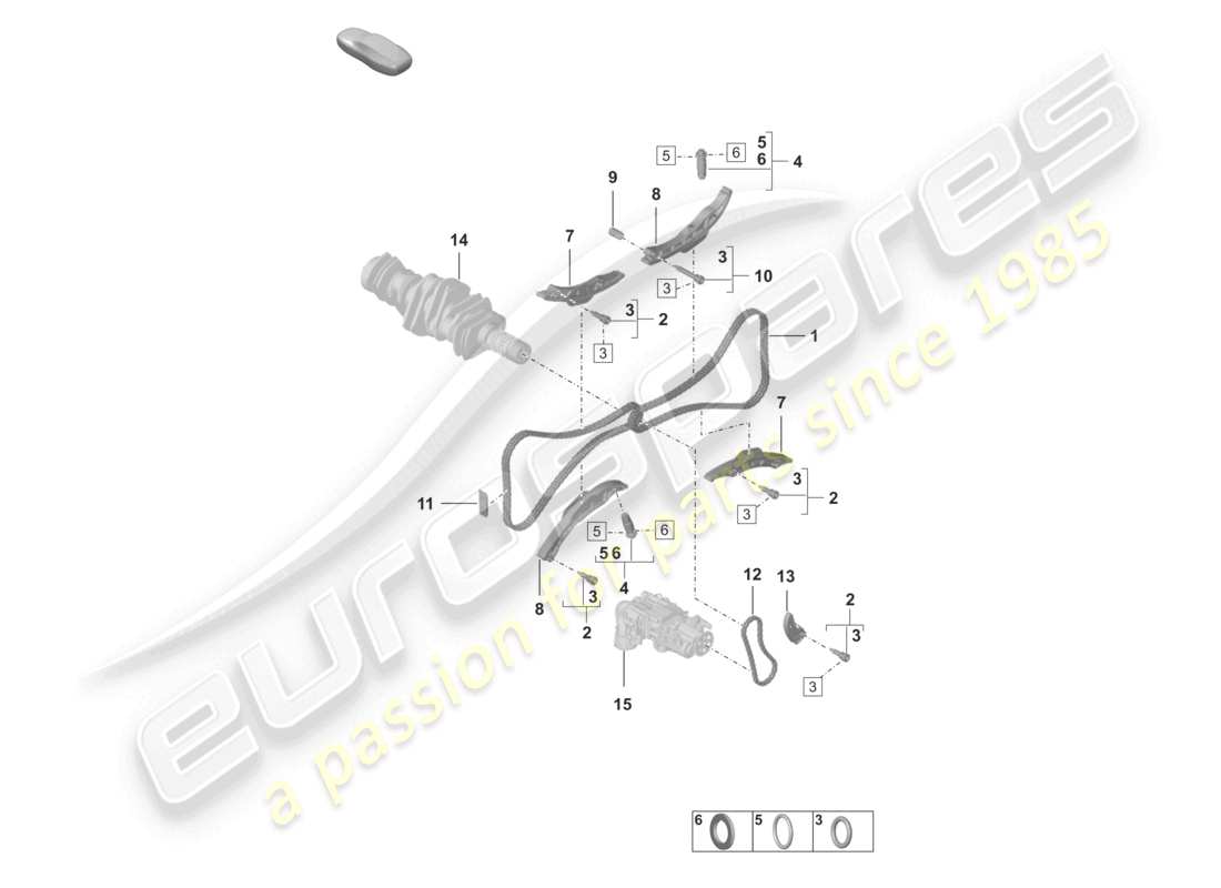 porsche 2019 (992-1) tendeur de chaîne chaîne de distribution schéma des pièces