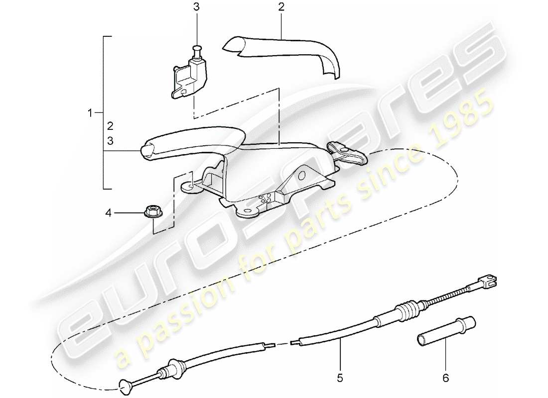 porsche 2007 (997-1) frein à main schéma des pièces