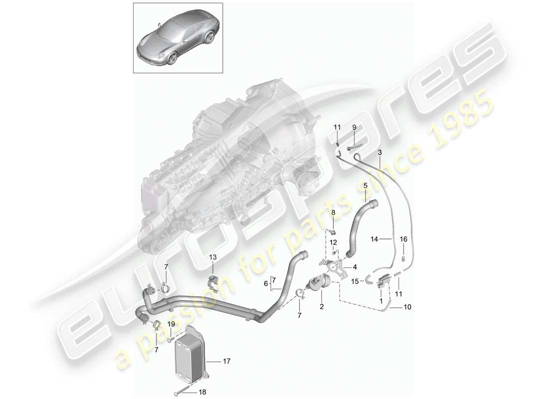 porsche 2014 (991-1) boîte de vitesses manuelle schéma des pièces