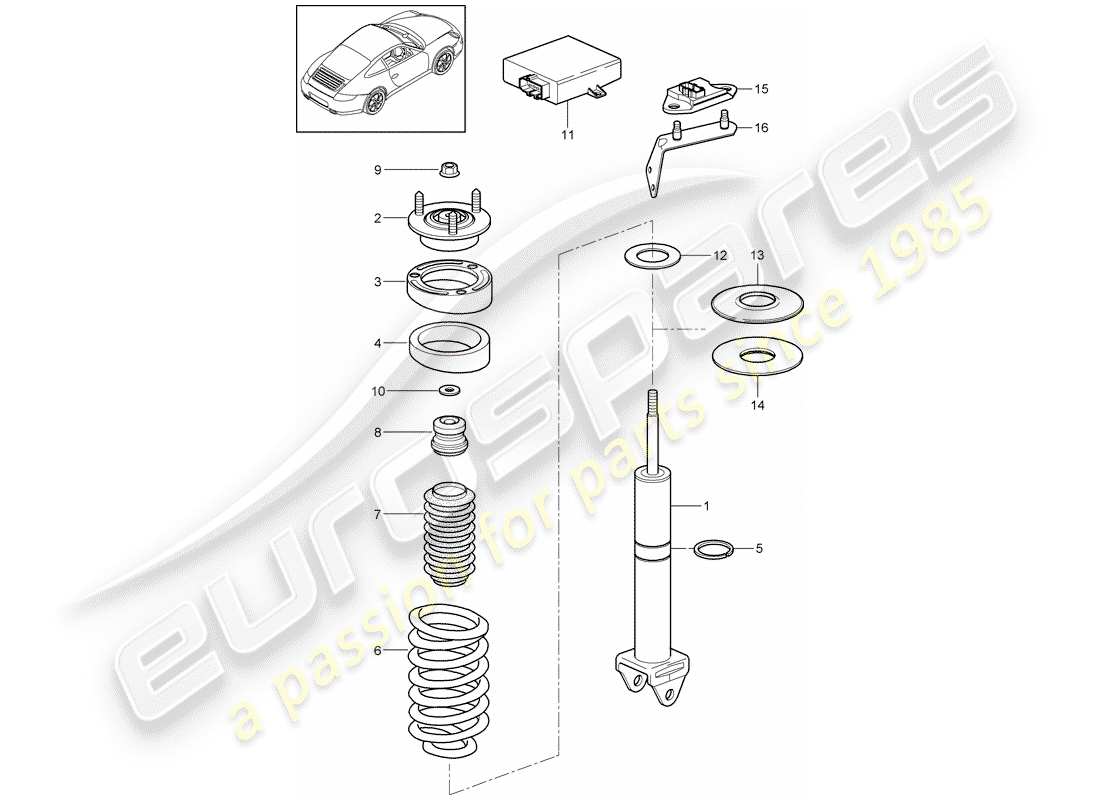 porsche 2011 (997-2) amortisseur schéma des pièces
