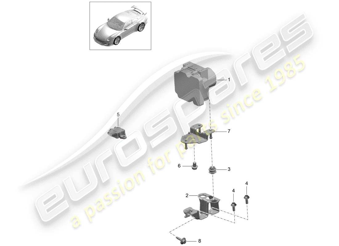 porsche 2016 (991-1 r/gt3/rs) unité hydraulique schéma des pièces