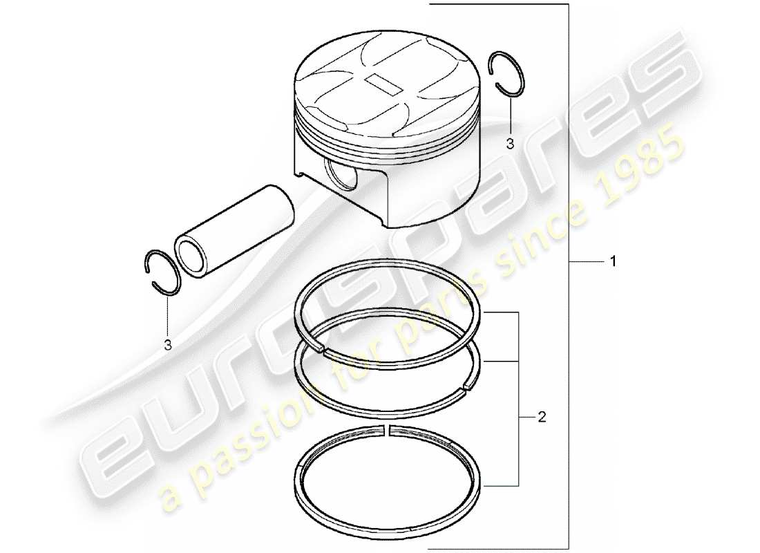 porsche 2004 (cayenne e1 9pa) schéma des pièces du piston