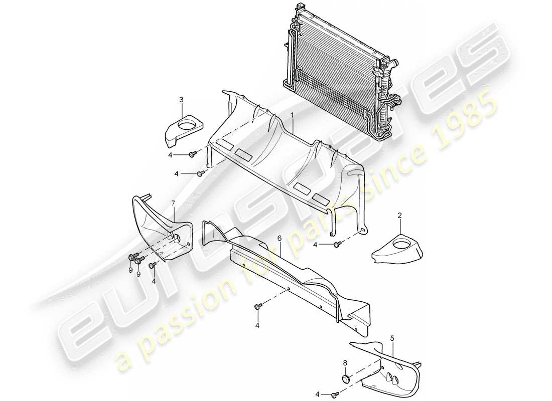 porsche 2003 (cayenne e1 9pa) diagramme des pièces du conduit d'air