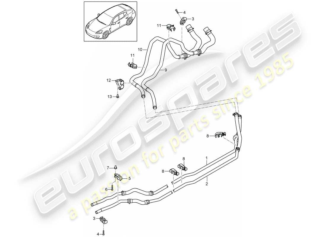 porsche 2013 (panamera 970) hybride schéma des pièces