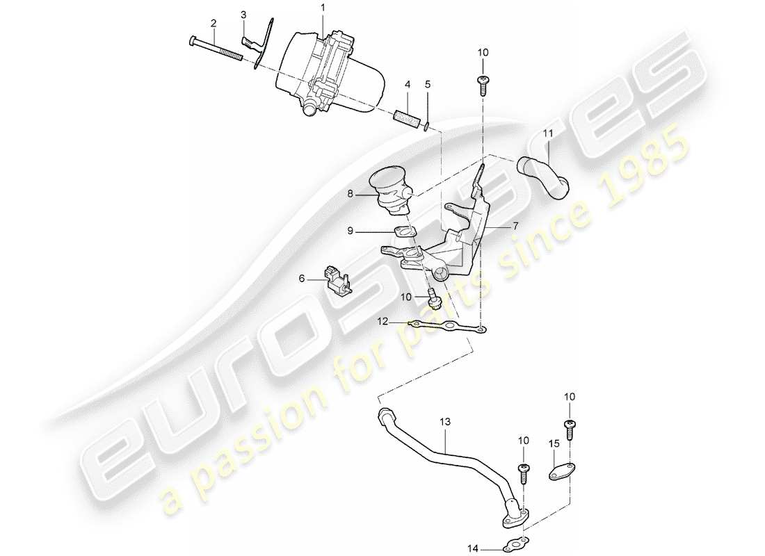 porsche 2007 (997-1) injection d'air schéma des pièces