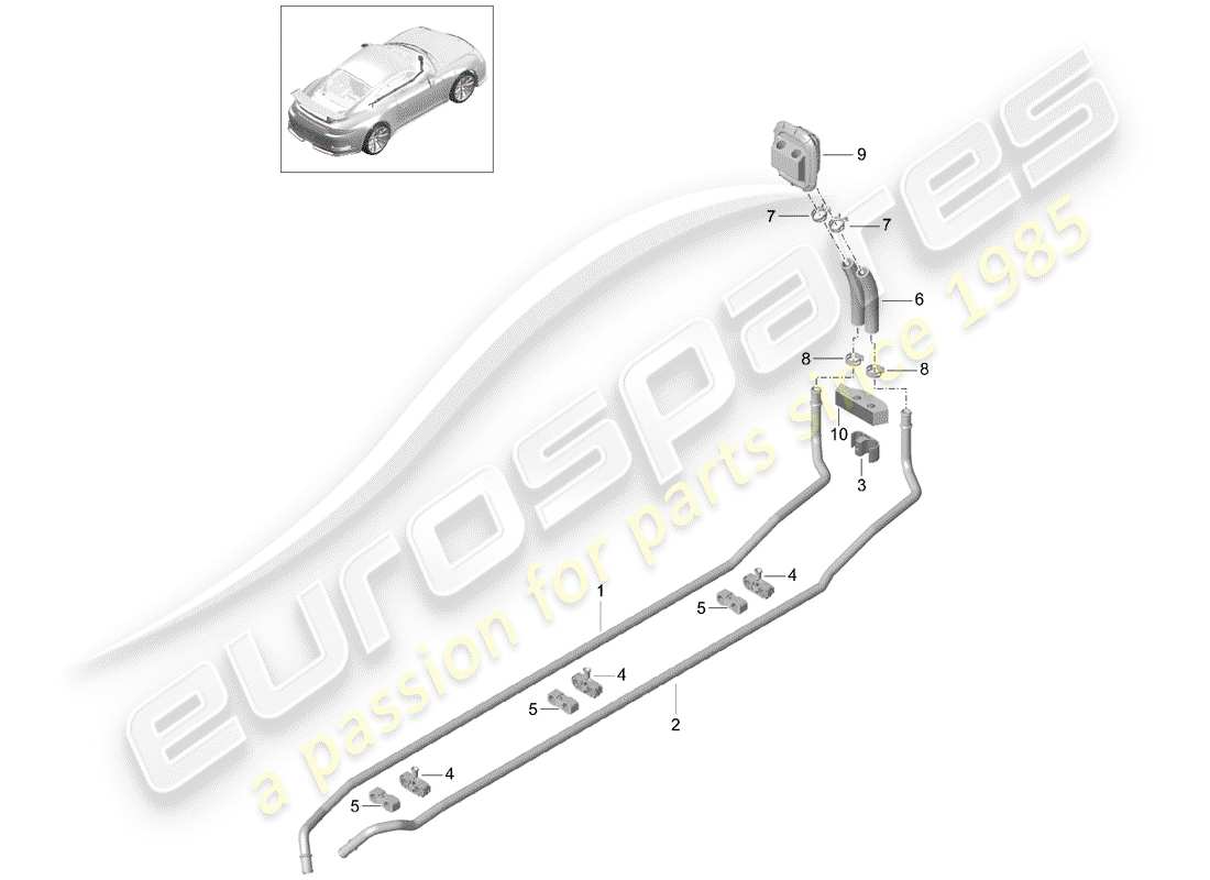 porsche 2018 (991-2 r/gt3/rs) chauffage schéma des pièces