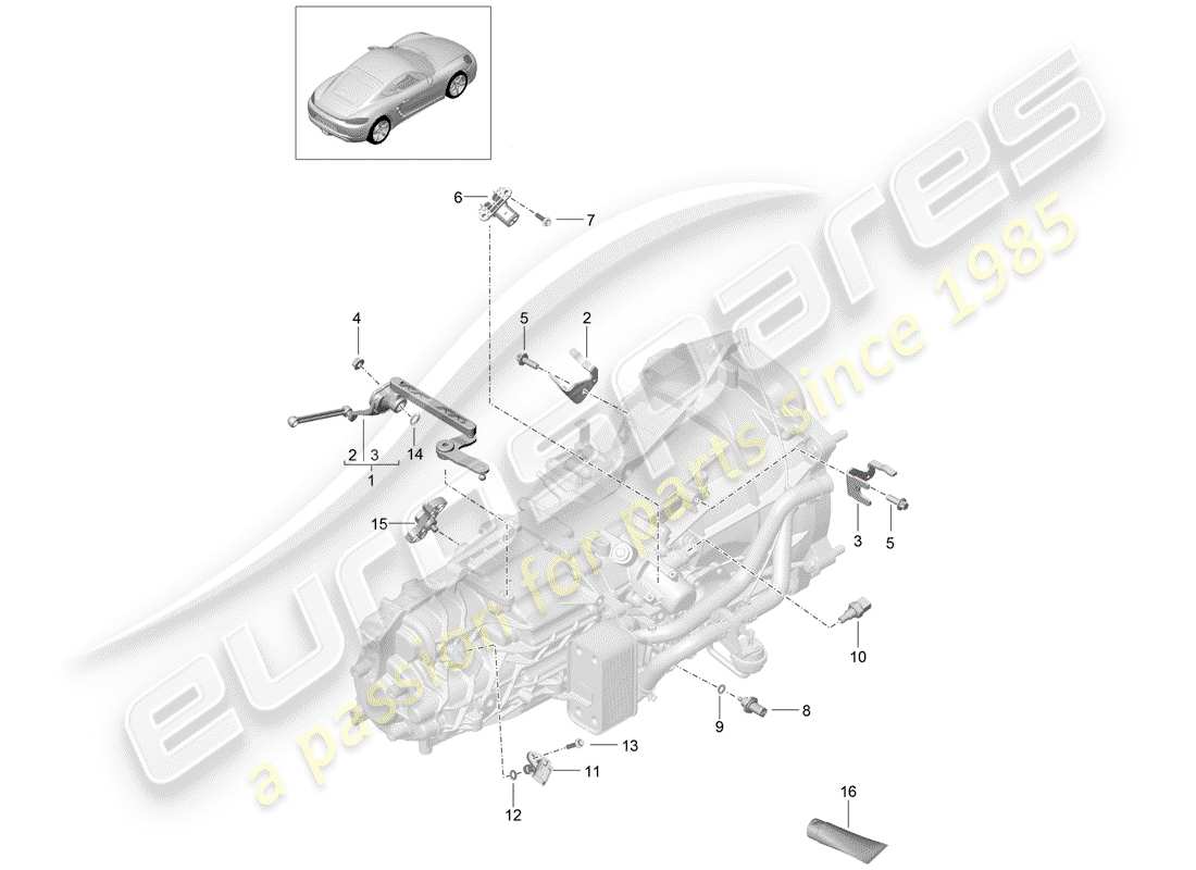 porsche 718 cayman (2020) boîte de vitesses manuelle schéma des pièces