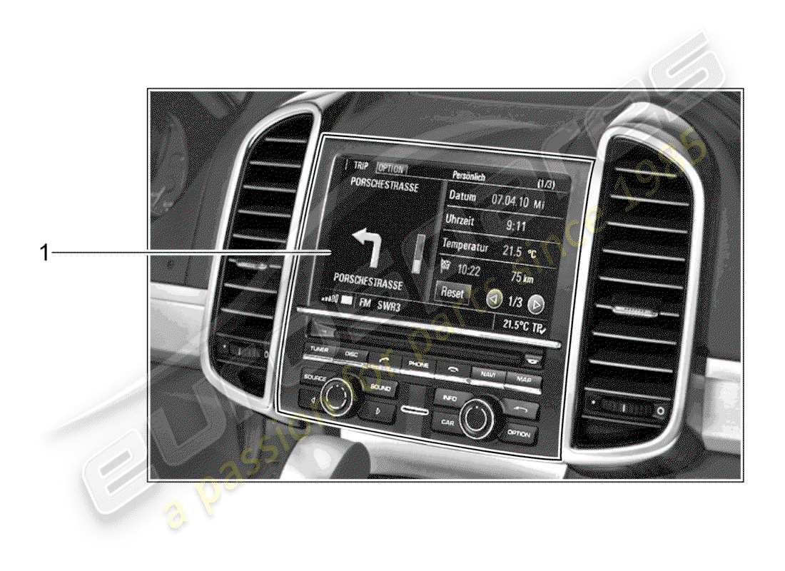 porsche 2006 (tequipment cayenne) système de navigation schéma des pièces