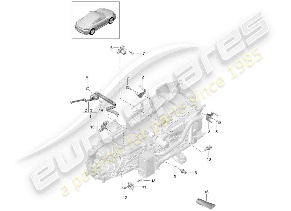 porsche 2019 (718 cayman) boîte de vitesses manuelle schéma des pièces