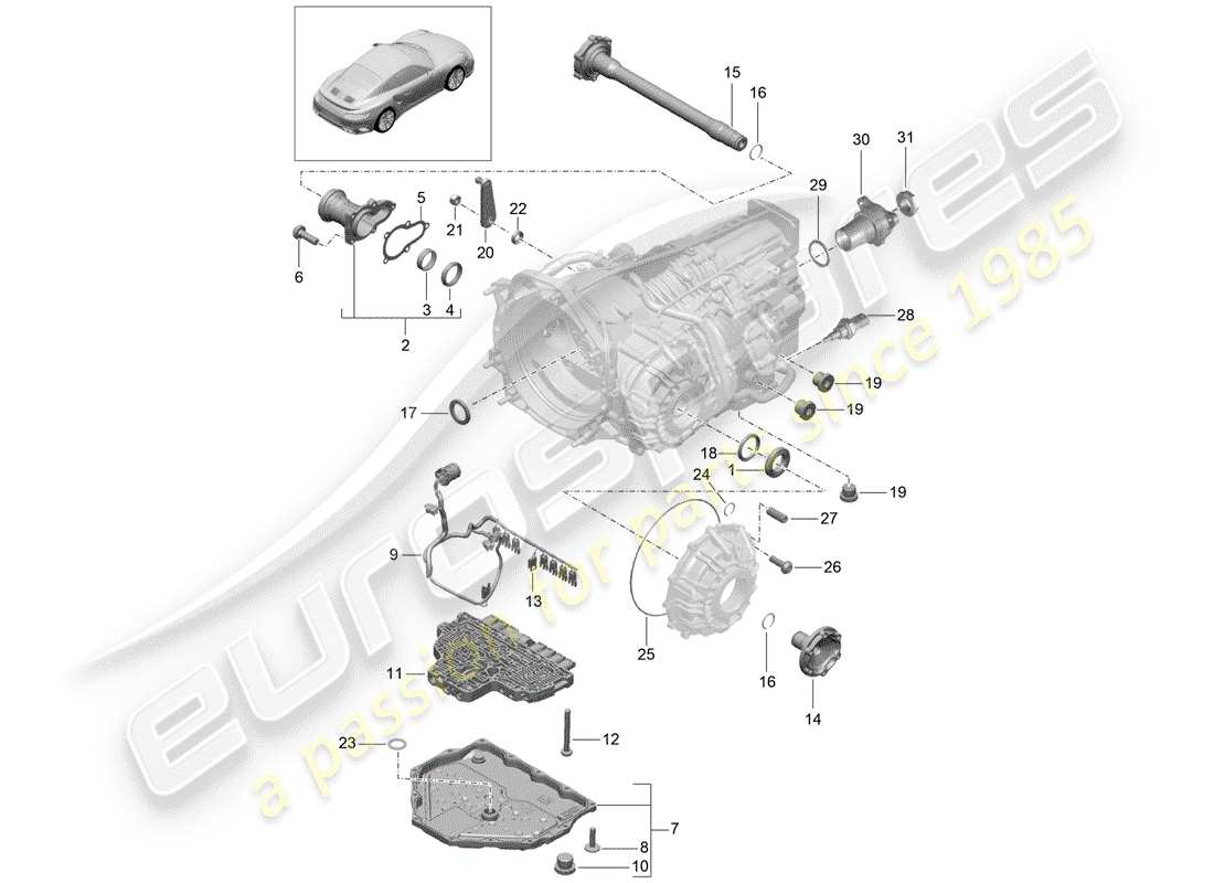 porsche 2019 (991-2 turbo) -pdk- schéma des pièces