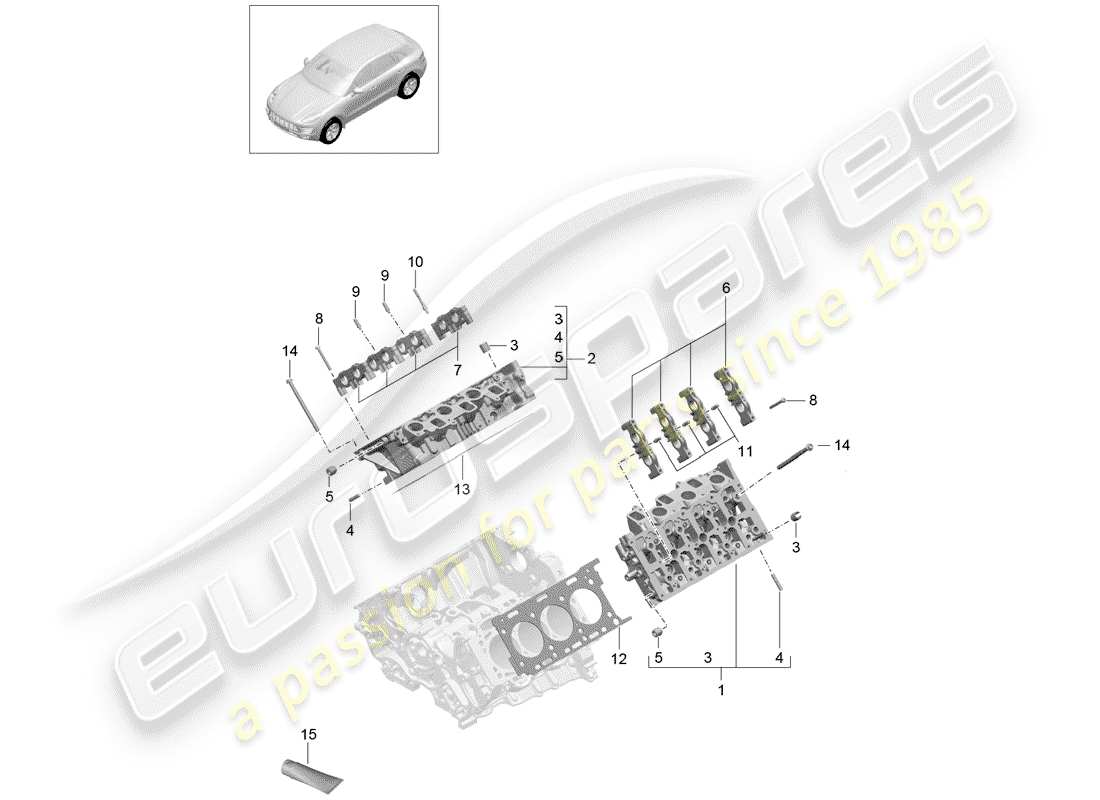 porsche 2014 (macan) culasse schéma des pièces