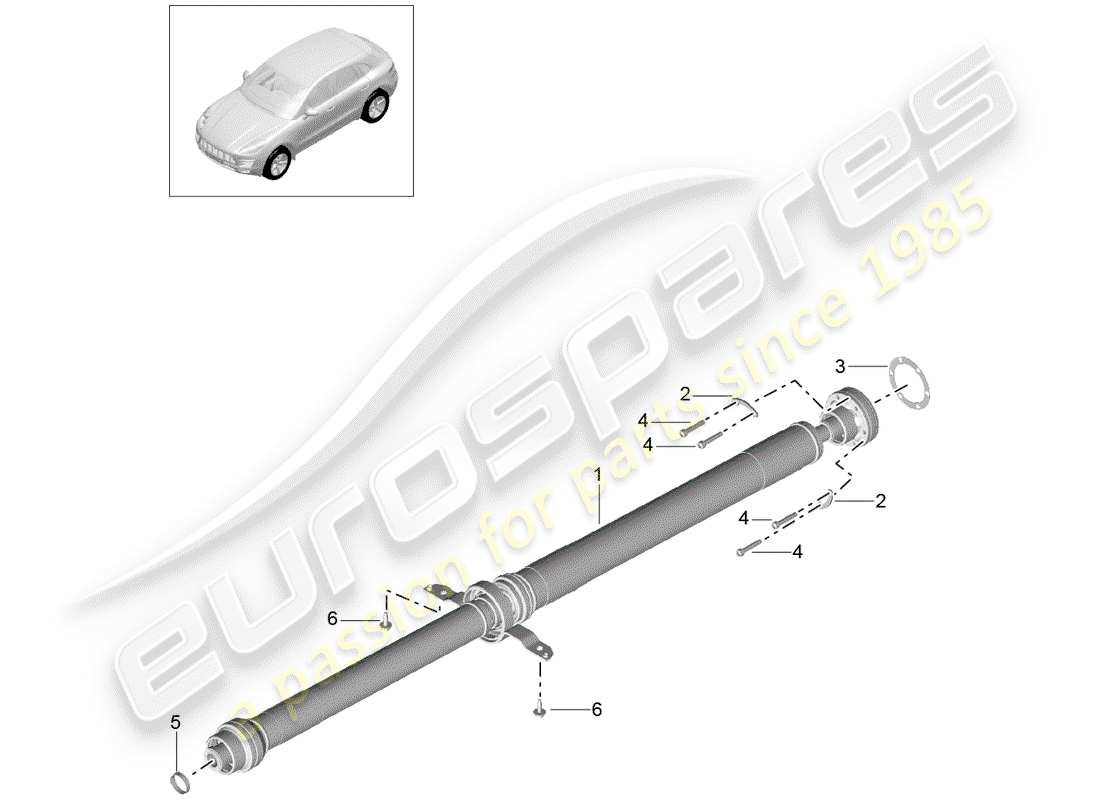 porsche 2014 (macan) arbre d'hélice schéma des pièces