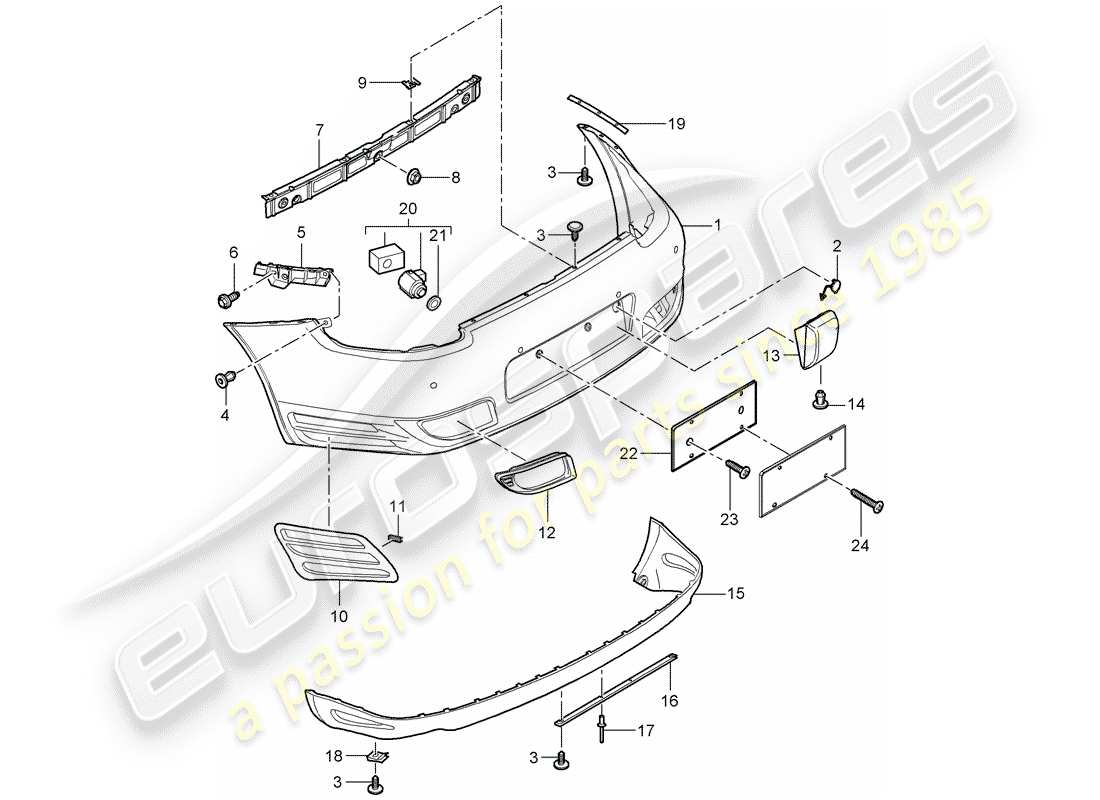 porsche 2009 997-2 turbo / gt2 diagramme des pièces de doublure
