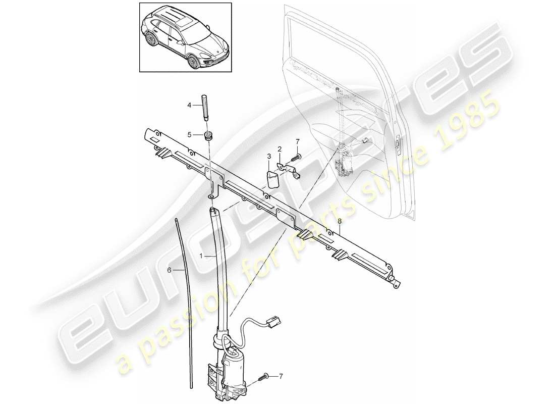 porsche 2013 (cayenne e2 92a) aveugle schéma des pièces