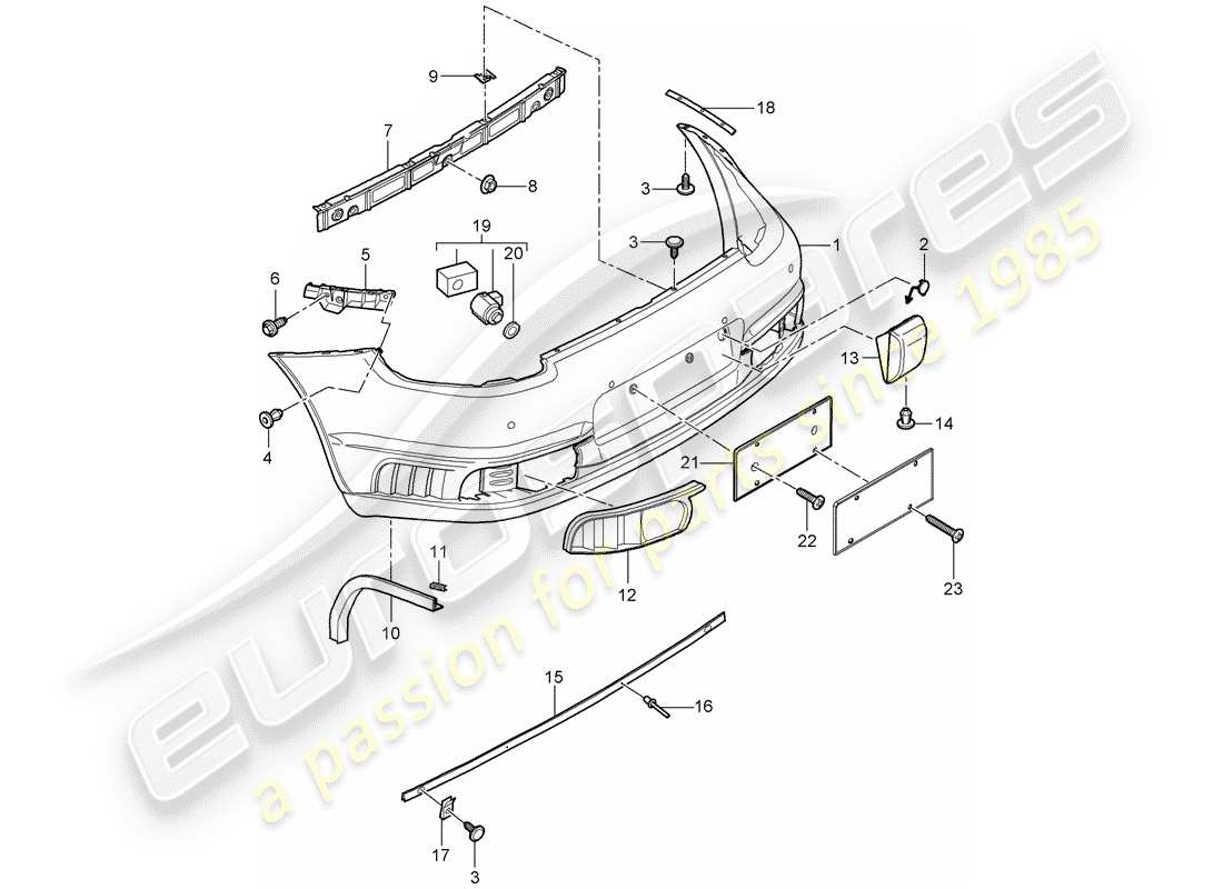 porsche 2009 997-2 turbo / gt2 diagramme des pièces de doublure