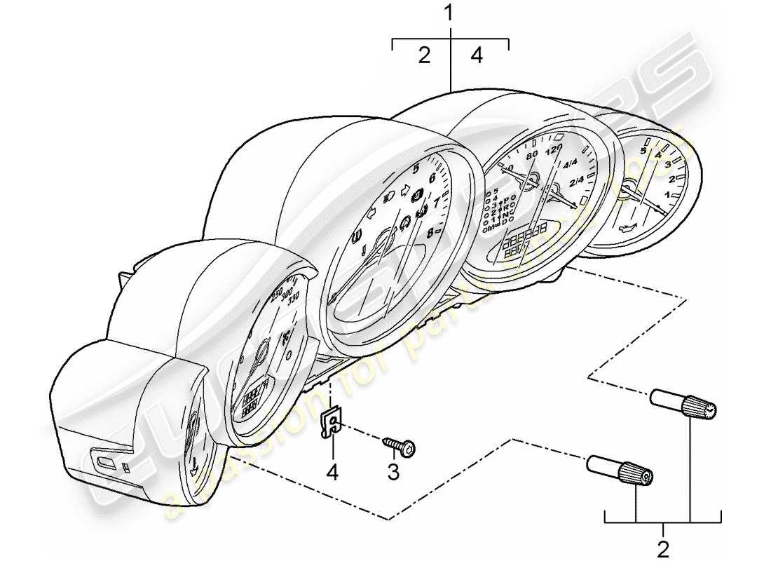 porsche 2009 997-2 turbo / gt2 instruments schéma des pièces