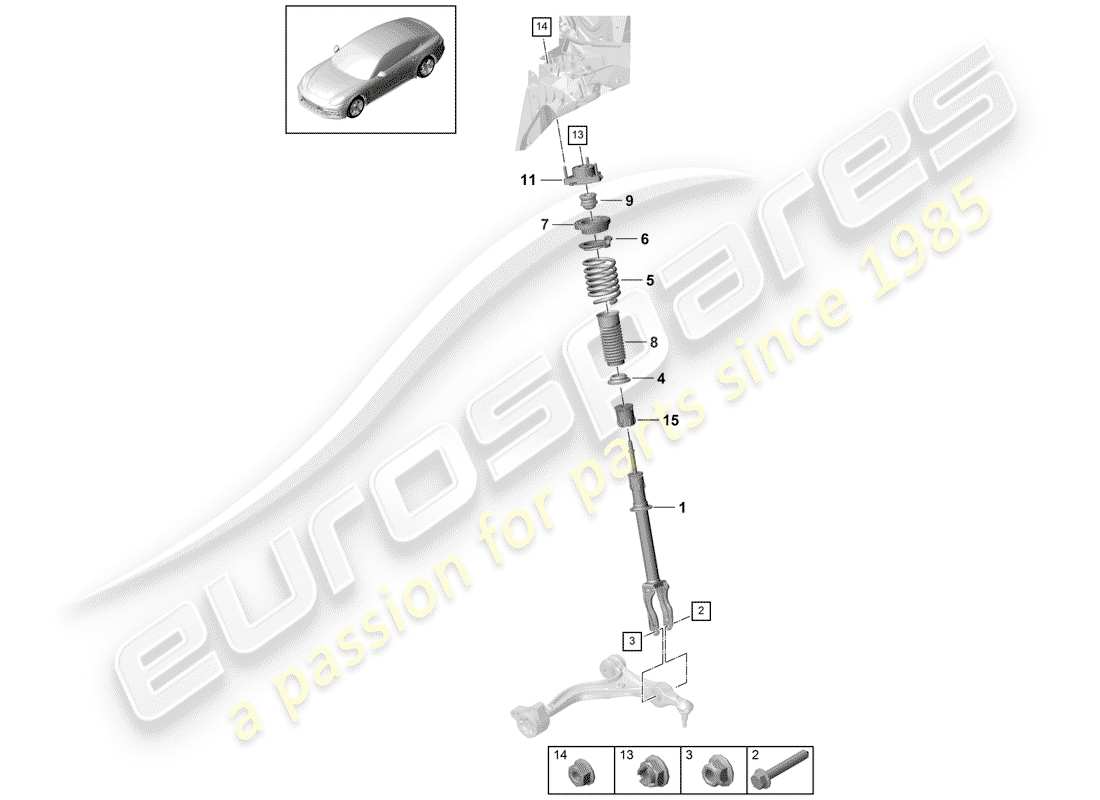 porsche 2017 (panamera 971-1) suspension schéma des pièces
