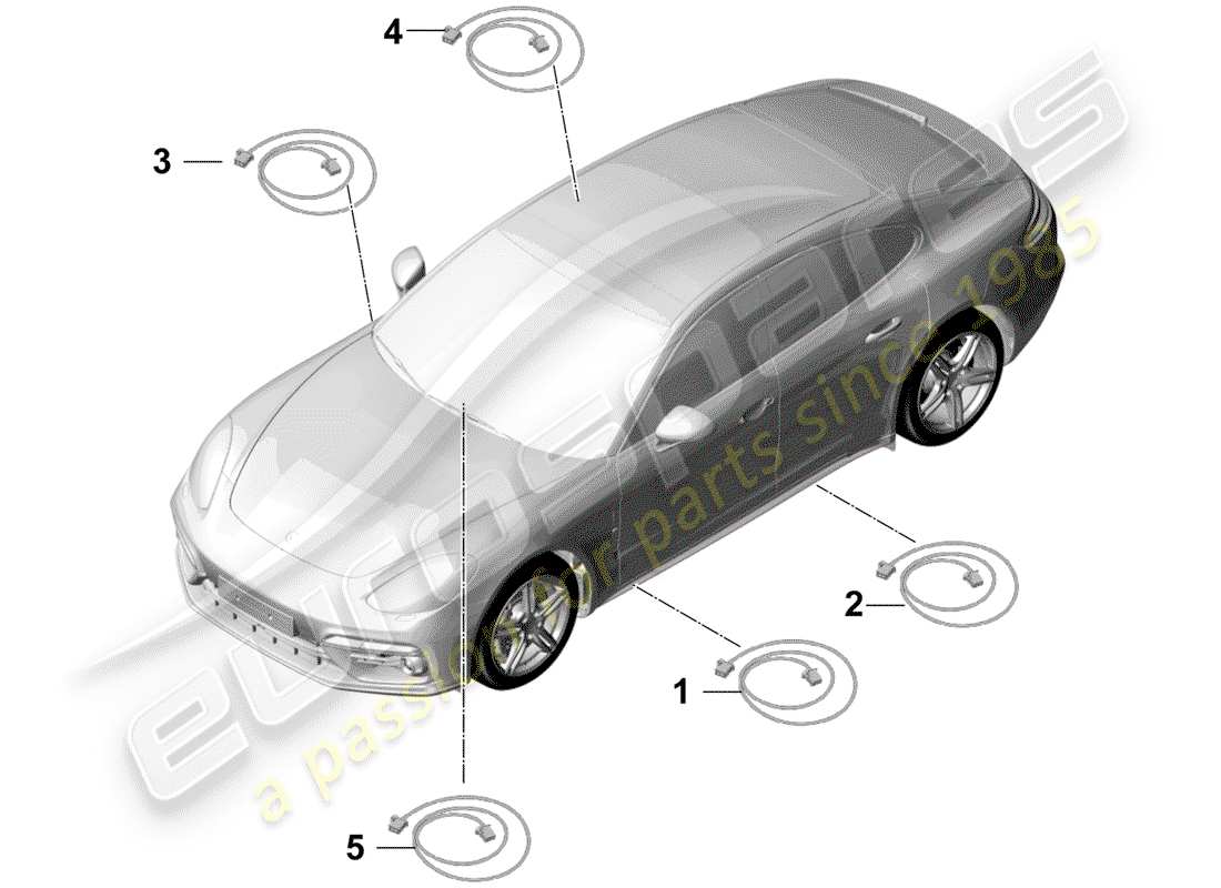 porsche 2019 (panamera 971-1) fibre optique légère schéma des pièces