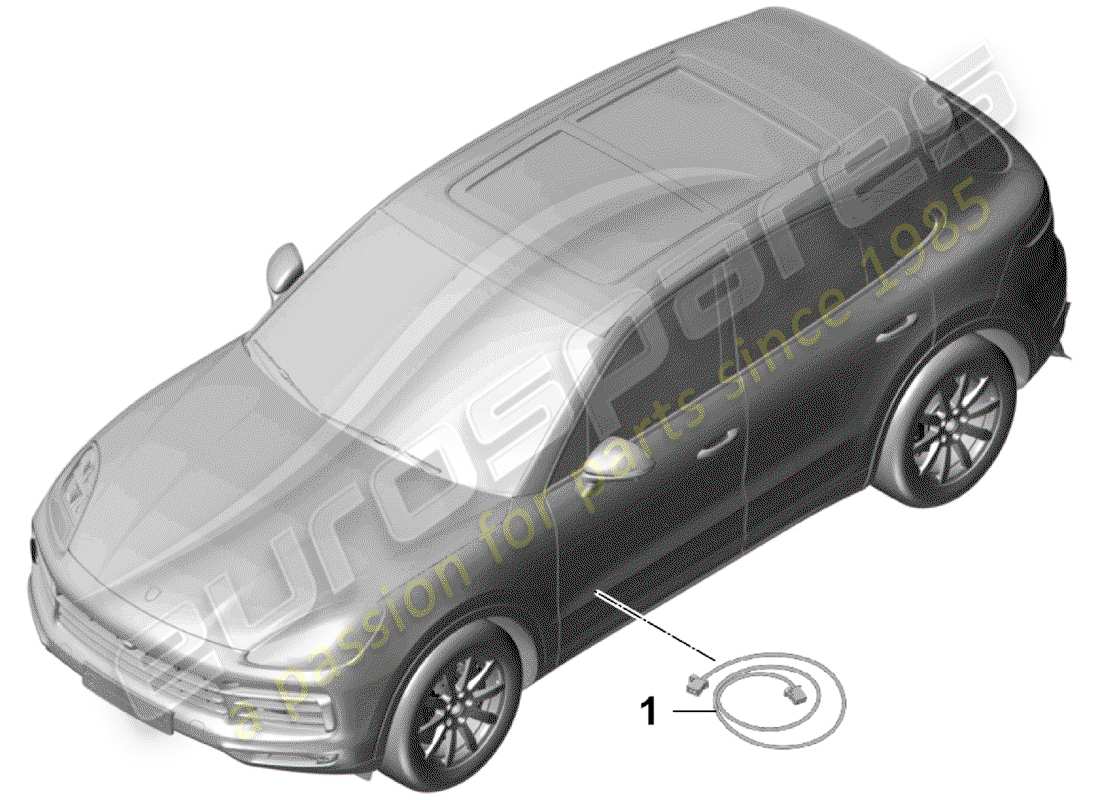 porsche 2020 (cayenne e3 9ya/9yb) fibre optique légère schéma des pièces