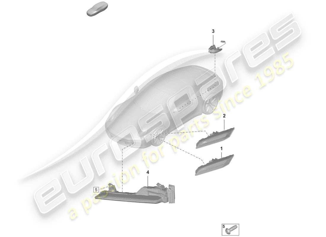 porsche 2019 (992-1) répétiteur de clignotants schéma des pièces