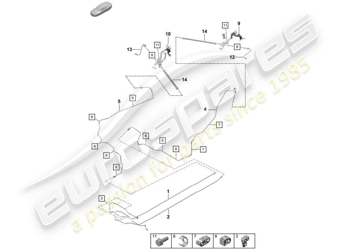 porsche 2019 (718 boxster spyder) conduite de frein schéma des pièces