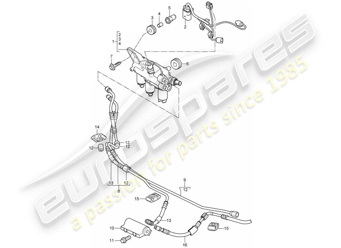 porsche 2008 (cayenne e1 9pa) schéma des pièces du stabilisateur