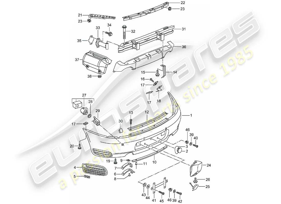 porsche 2000 (996) pare-chocs schéma des pièces