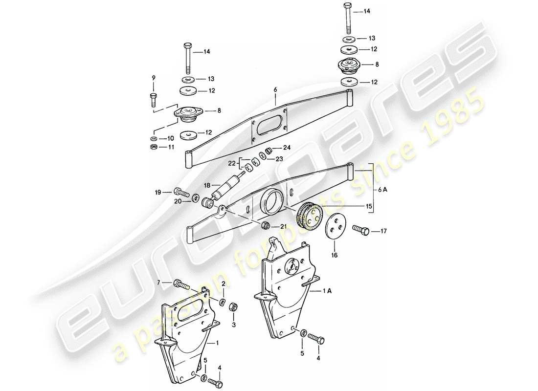 porsche 1986 (911) suspension du moteur schéma des pièces
