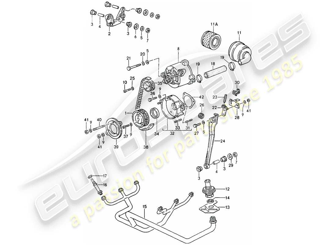 porsche 1994 (964) injection d'air schéma des pièces