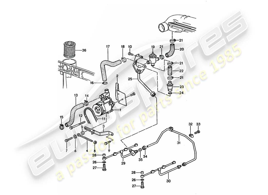 porsche 1994 (928) injection d'air - pour voitures sans catalyseur
