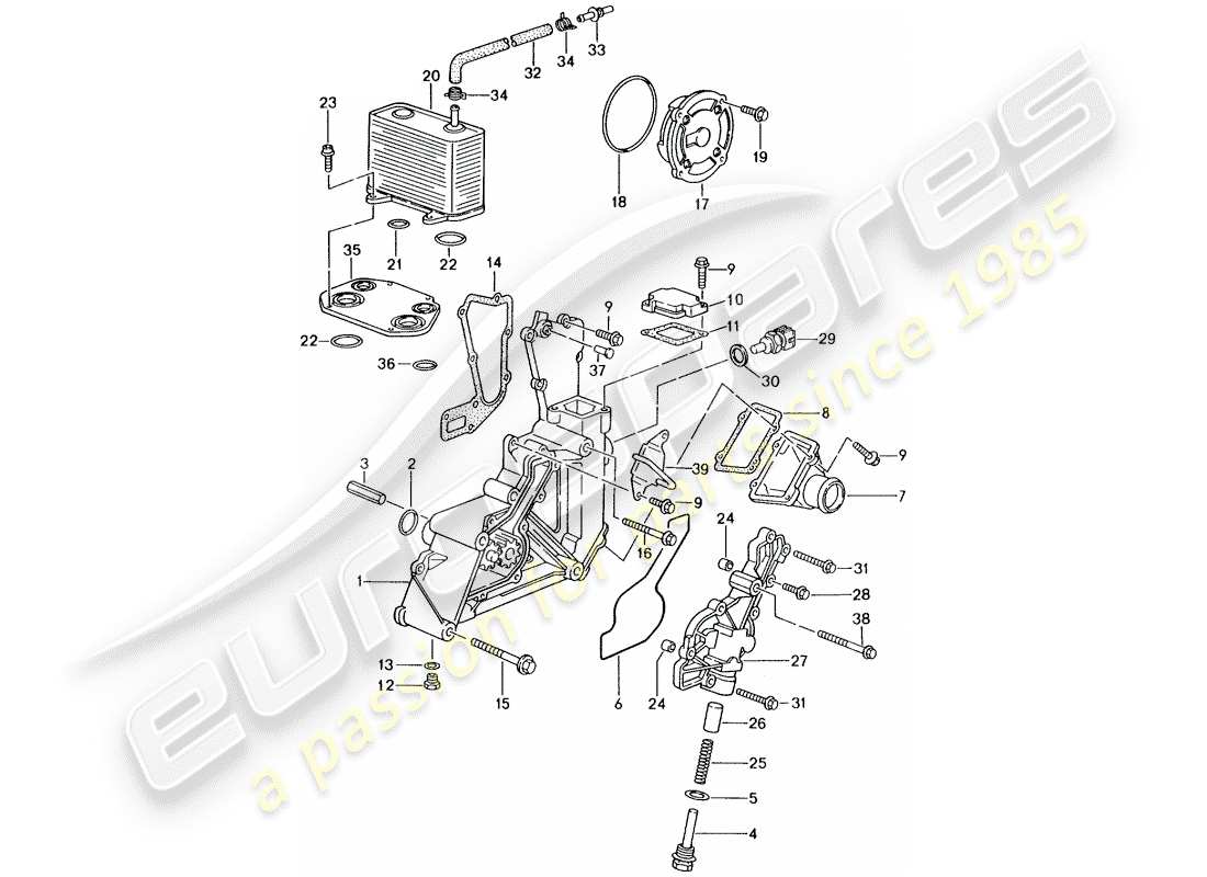 porsche 1998 (986 boxster) la pompe à huile schéma des pièces