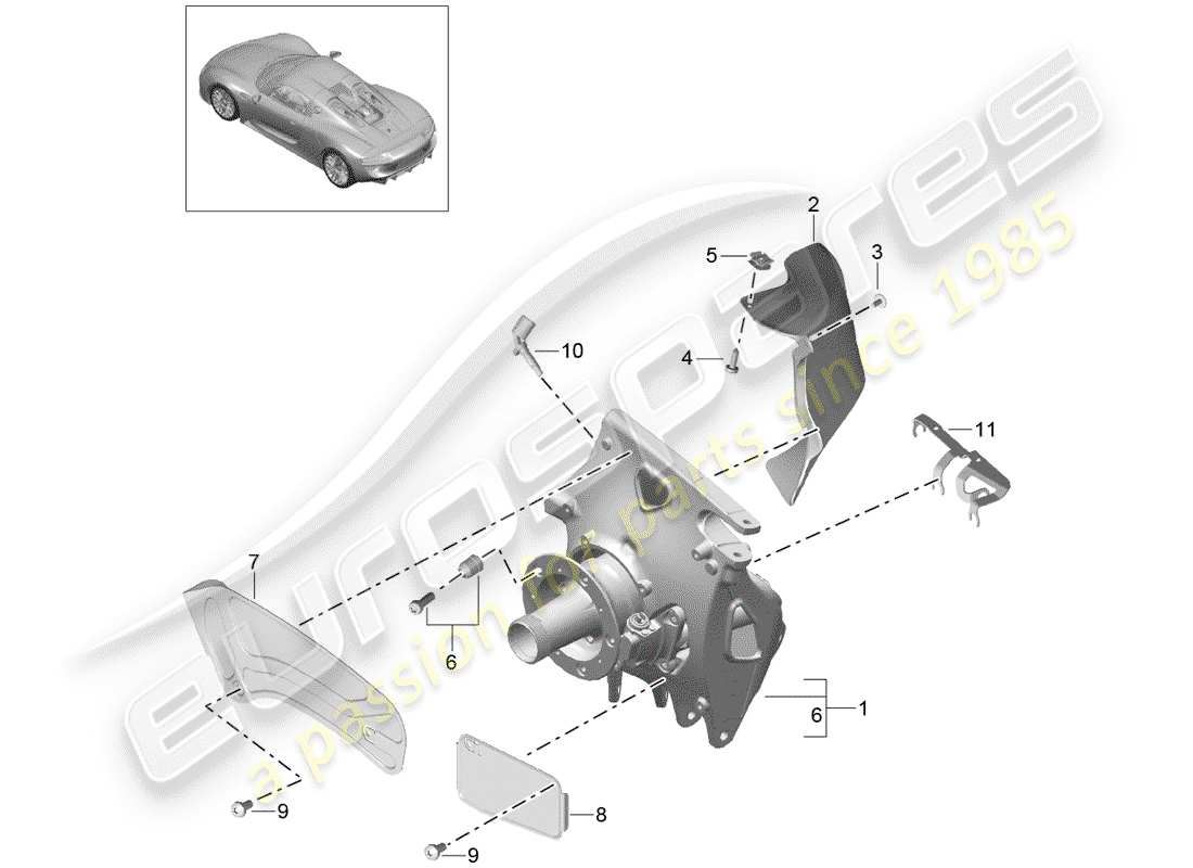 porsche 918 spyder (2015) essieu arrière schéma des pièces
