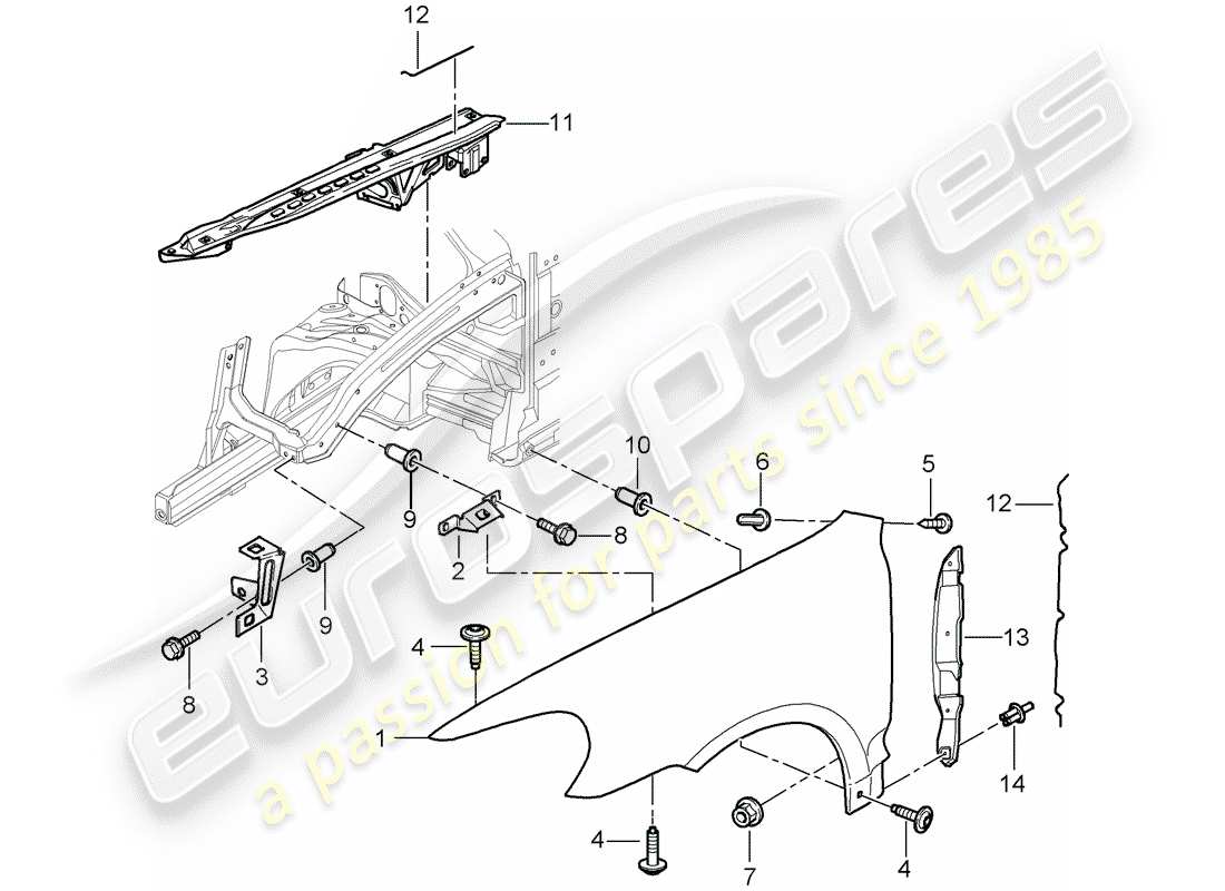 porsche 2010 (cayenne e1 9pa) diagramme des pièces fender