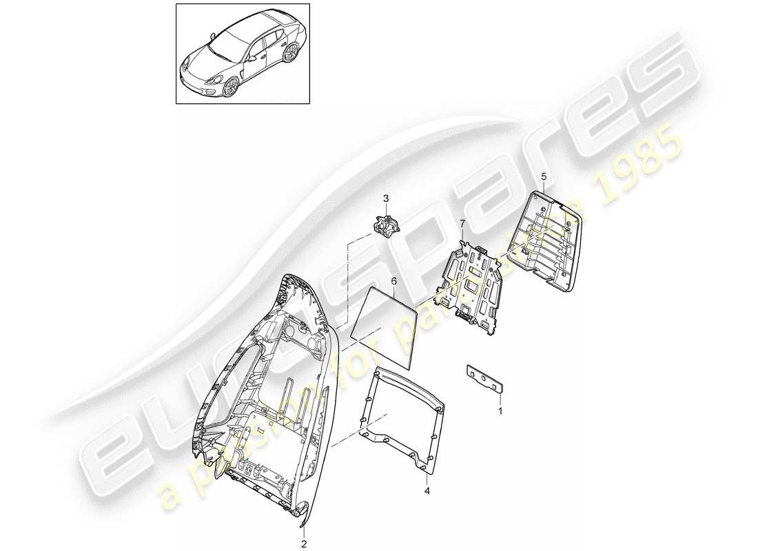porsche 2015 (panamera 970) cadre de dossier schéma des pièces